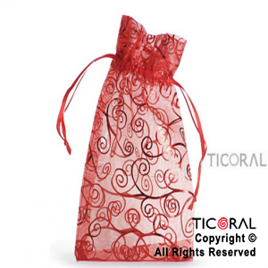 BOLSA ORGANZA ROJO 13X20 ARABESCO HS3967-6 x 1